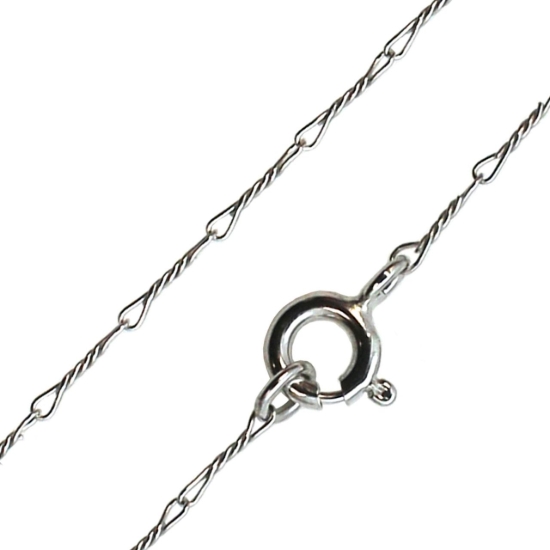 Wholesale Rhodium plated Sterling Silver Fancy Twisted Link Necklace Chain, Wholesale Bulk Necklace Chains