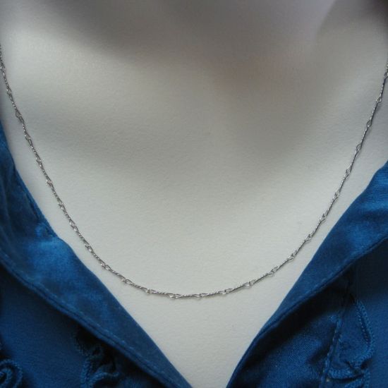 Wholesale Rhodium plated Sterling Silver Fancy Twisted Link Necklace Chain, Wholesale Bulk Necklace Chains