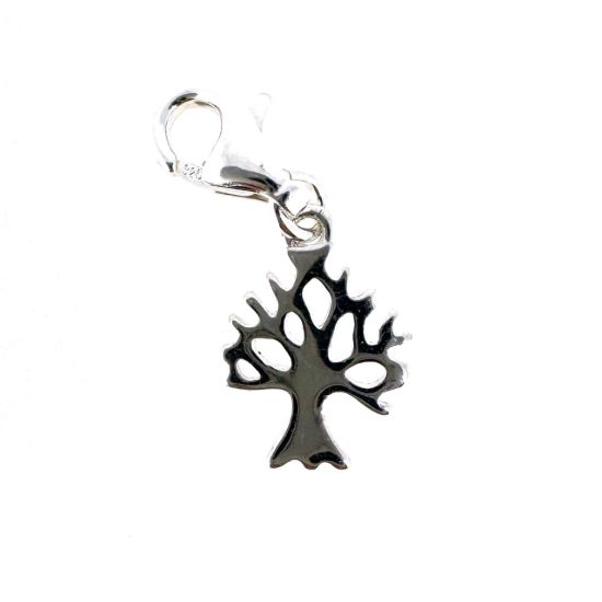 Wholesale Sterling Silver Tree Silhouette Charm With Clasp