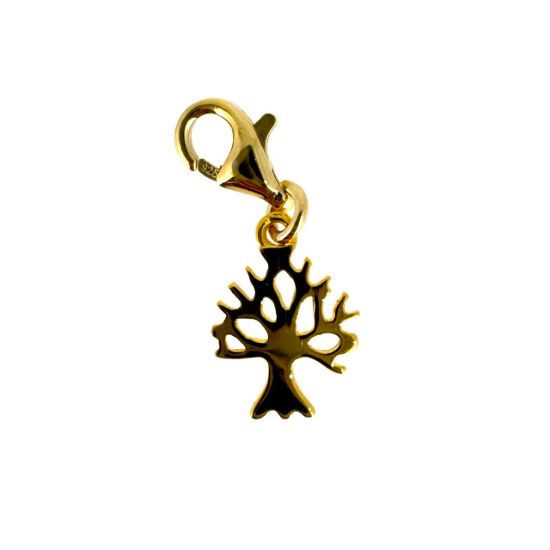 Wholesale Gold Over Sterling Silver Tree Silhouette Charm With Clasp