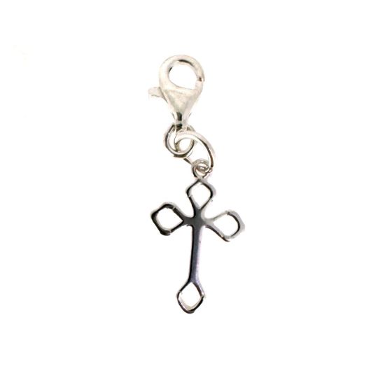 Wholesale 925 Sterling Silver Small Fancy Cross Charm With Clasp