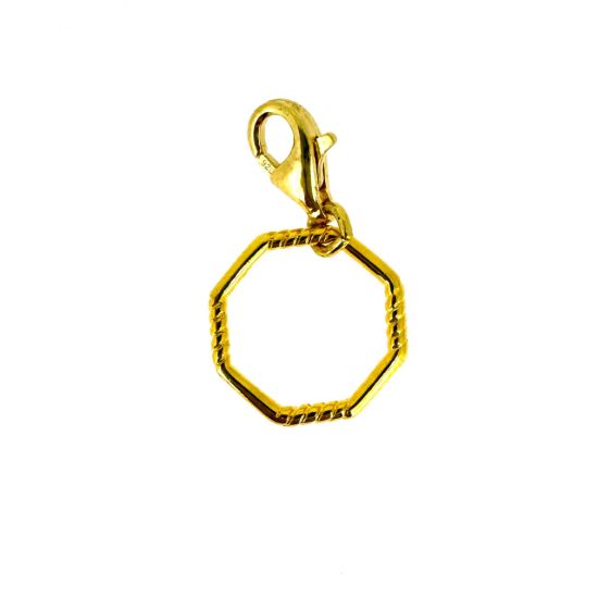 Wholesale Gold over Sterling Silver Twisted Octagon Ring With Clasp