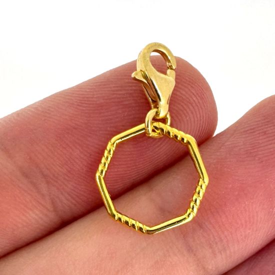 Wholesale Gold over Sterling Silver Twisted Octagon Ring With Clasp