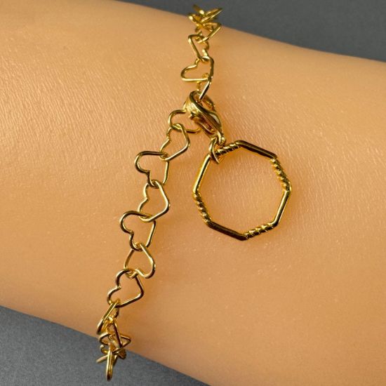 Wholesale Gold over Sterling Silver Twisted Octagon Ring With Clasp