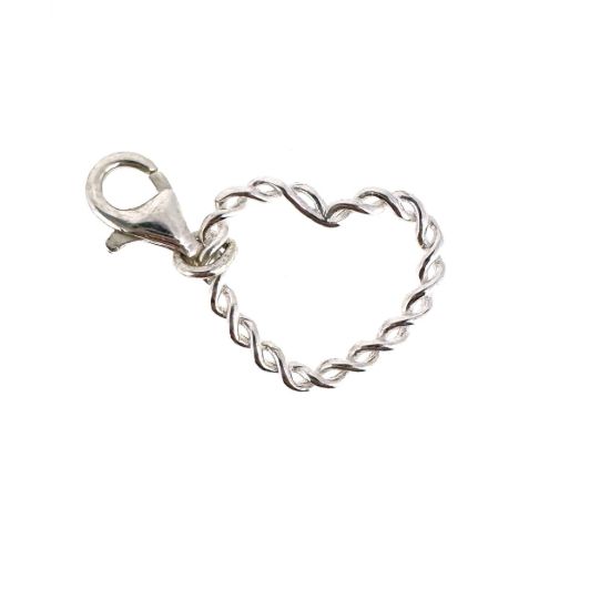 Wholesale 925 Sterling Silver Twisted Heart Charm With Clasp