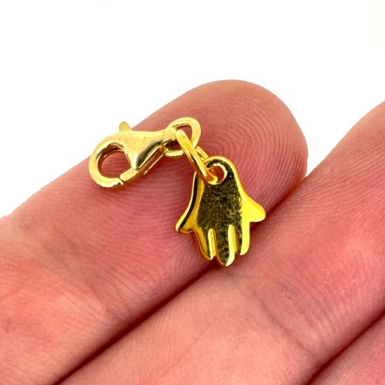 Wholesale Gold Over 925 Sterling Silver Hasma Hand Charm With Clasp