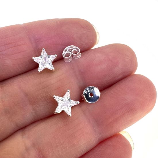 wholesale sterling silver star studs earrings