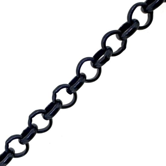 WHOLESALE OXIDIZED STERLING SILVER 3mm rolo bulk CHAIN by the foot