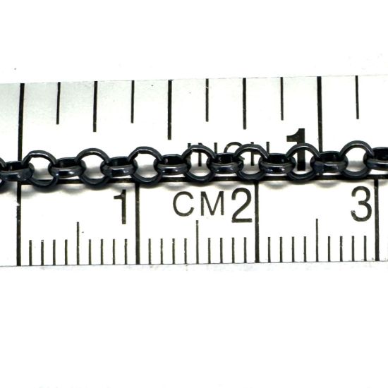 WHOLESALE OXIDIZED STERLING SILVER 3mm rolo bulk CHAIN by the foot