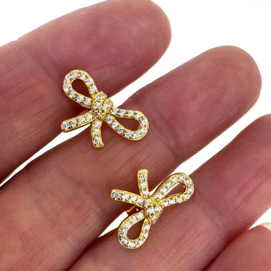 WHOLESALE STERLING SILVER EARRINGS-BOW STUDS