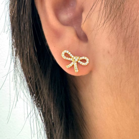 WHOLESALE STERLING SILVER EARRINGS-BOW STUDS