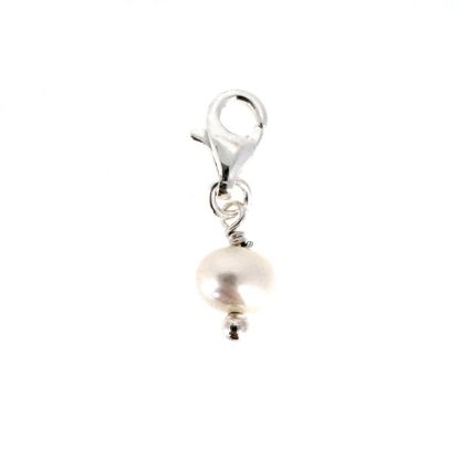 Wholesale 925 Sterling Silver Fresh Water Pearl Charm With Clasp