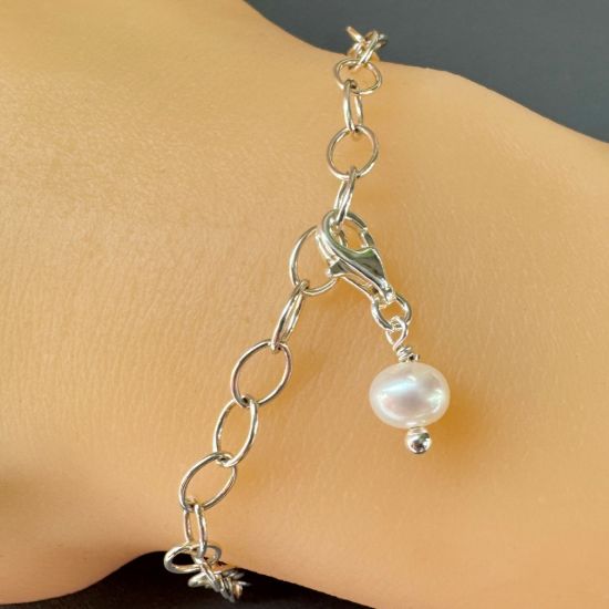 Wholesale 925 Sterling Silver Fresh Water Pearl Charm With Clasp
