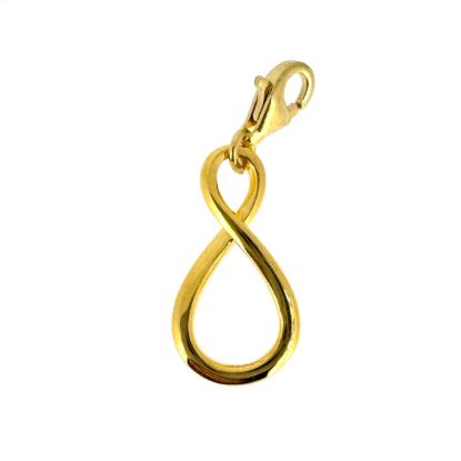 Wholesale 22K Gold Over 925 Sterling Silver Infinity Charm With Clasp