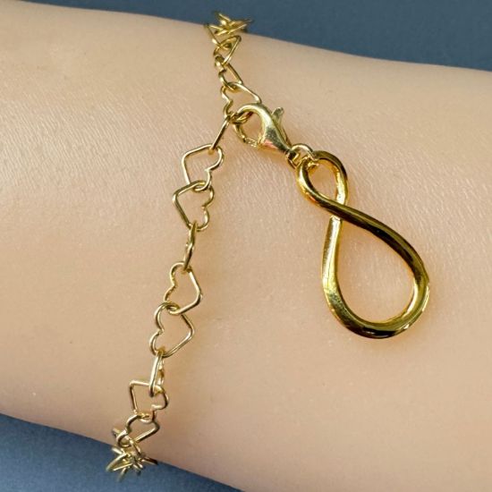 Wholesale 22K Gold Over 925 Sterling Silver Infinity Charm With Clasp