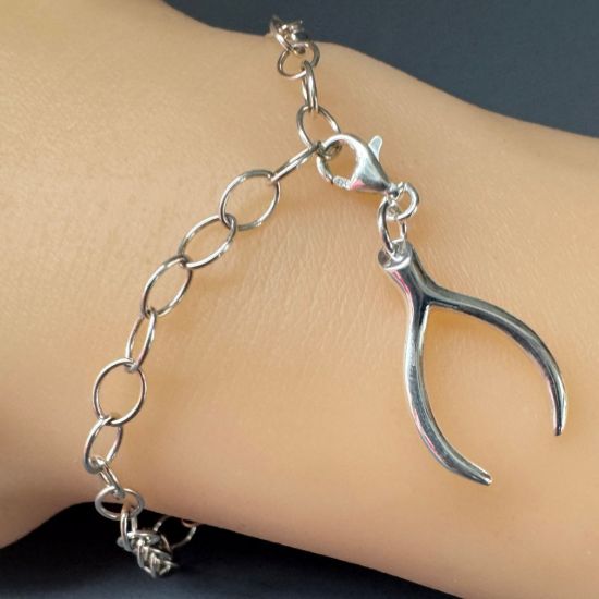 Wholesale 925 Sterling Silver Wishbone Charm With Clasp