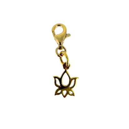 Wholesale Gold Over Sterling Silver Lotus Flower Charm With Clasp