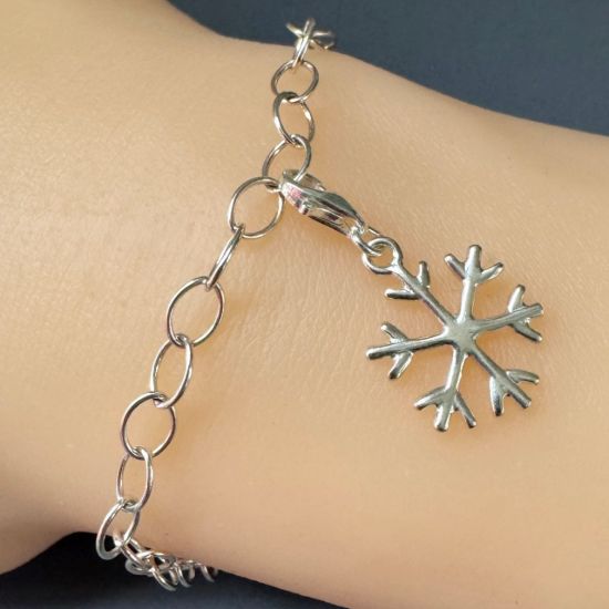 Wholesale 925 Sterling Silver Snowflake Charm With Clasp