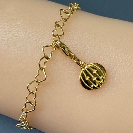 Wholesale Gold Over 925 Sterling Silver Pumpkin Charm With Clasp