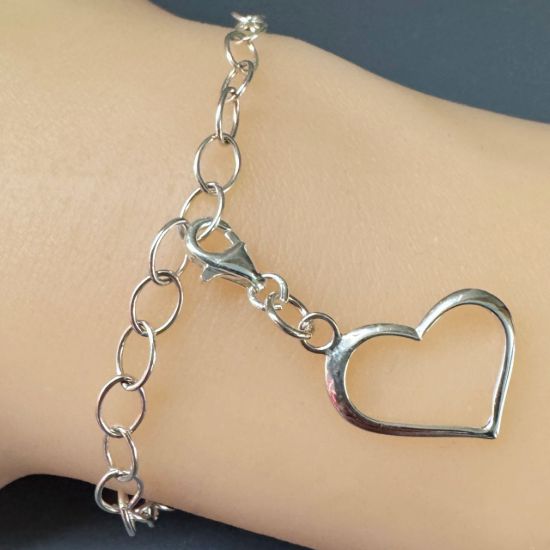 Wholesale 925 Sterling Silver Classic Heart Charm With Clasp