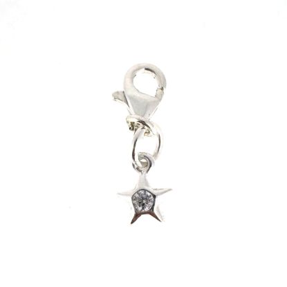 Wholesale Sterling Silver Tiny CZ Star Charm With Clasp