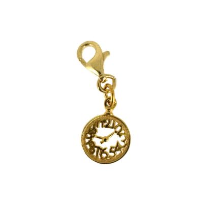 Wholesale Gold Over 925 Sterling Silver Clock Charm With Clasp