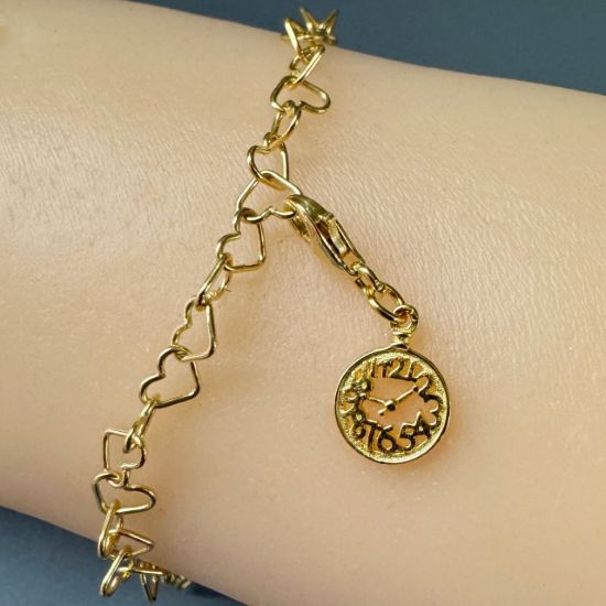 Wholesale Gold Over 925 Sterling Silver Clock Charm With Clasp