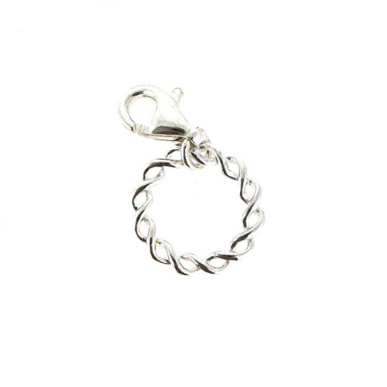 Wholesale 925 Sterling Silver Twisted Circle Charm With Clasp