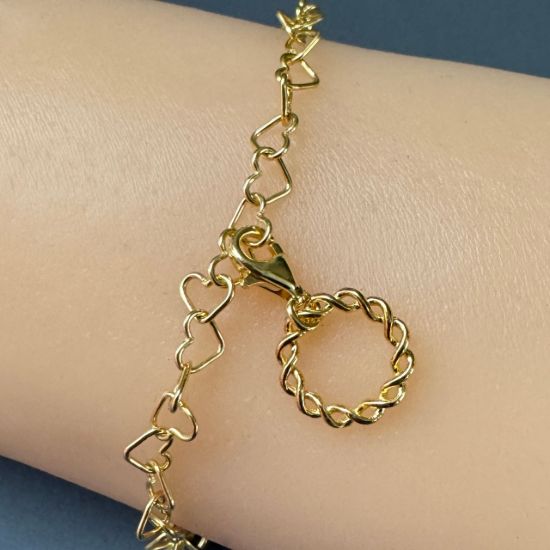 Wholesale 22K Gold Over 925 Sterling Silver Twisted Ring Charm With Clasp