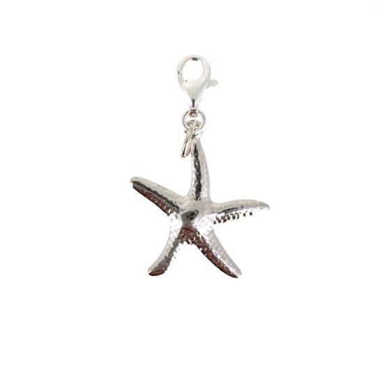 Wholesale 925 Sterling Silver Textured Starfish Charm With Clasp
