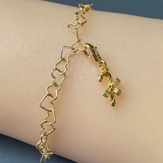 Wholesale 22K Gold Over 925 Sterling Silver Candy Cane Charm With Clasp