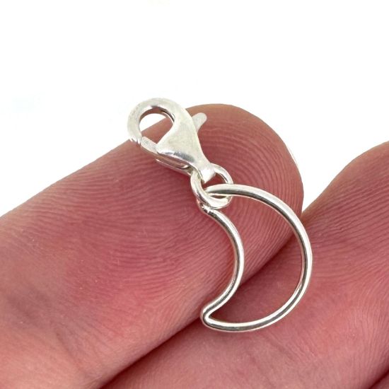 Wholesale 925 Sterling Silver Cresent Moon Charm With Clasp