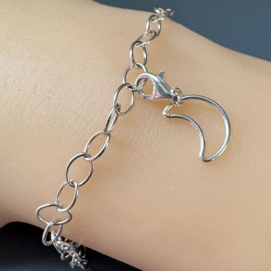 Wholesale 925 Sterling Silver Cresent Moon Charm With Clasp