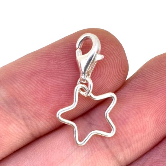 Wholesale Sterling Silver Plain Star Charm With Clasp