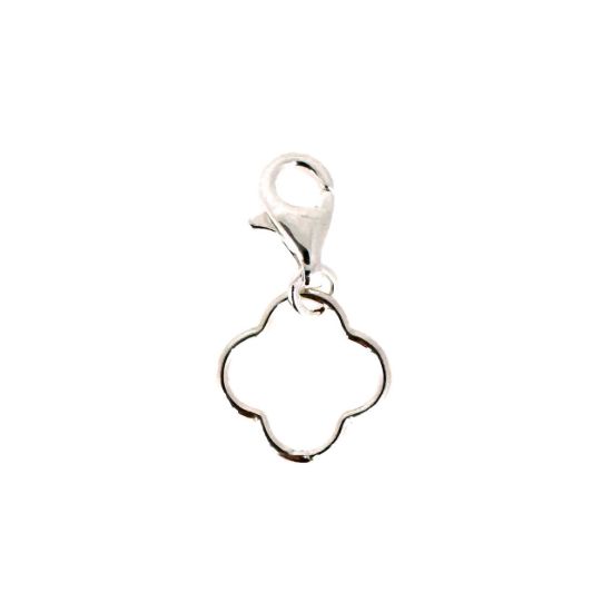 Wholesale 925 Sterling Silver Plain Clover Charm With Clasp