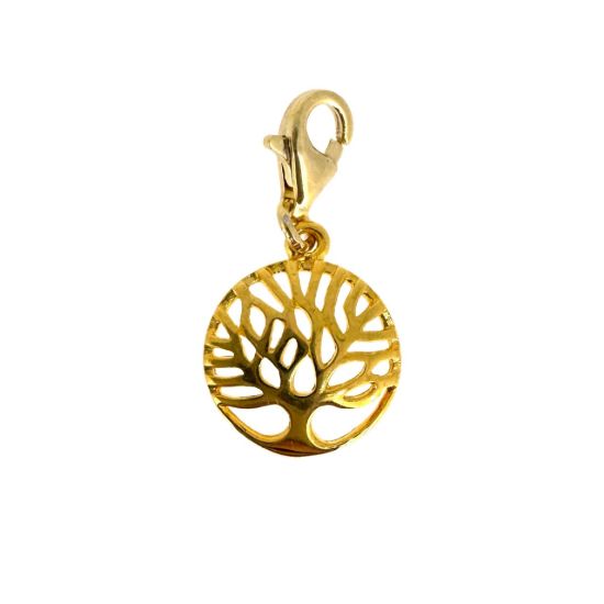 Wholesale Gold Over 925 Sterling Silver Tree of Life Charm With Clasp