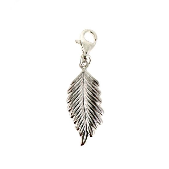 Wholesale 925 Sterling Silver Feather Charm With Clasp
