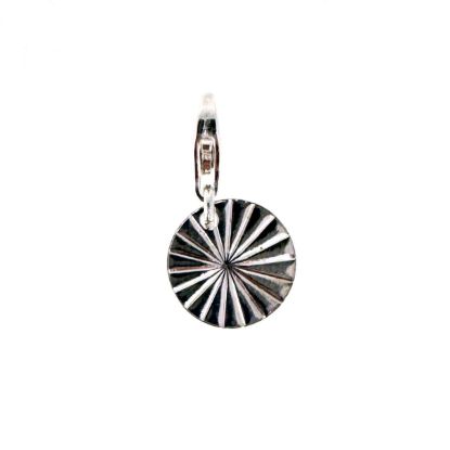 Wholesale Sterling Silver Textured Circle Charm With Clasp