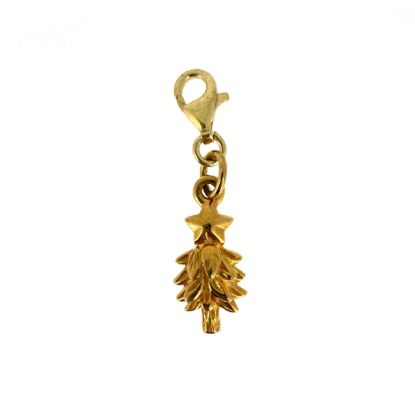 Wholesale Gold Over Sterling Silver Christmas Tree Charm With Clasp