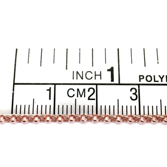 Wholesale Rose Gold Over Sterling Silver Bulk Chain - 2mm Rolo Chain (sold per foot)