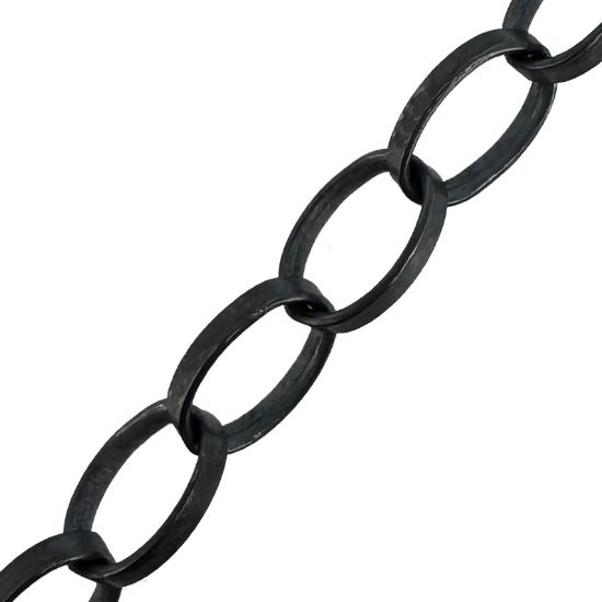 Wholesale Oxidized 925 Sterling Silver Bulk Chain - 5x7mm Chunky Flat Oval Rolo Chain (sold per foot)