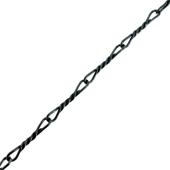 Wholesale Oxidized Sterling Silver Chain - 7mm Fancy Twisted Link Chain (sold per foot)