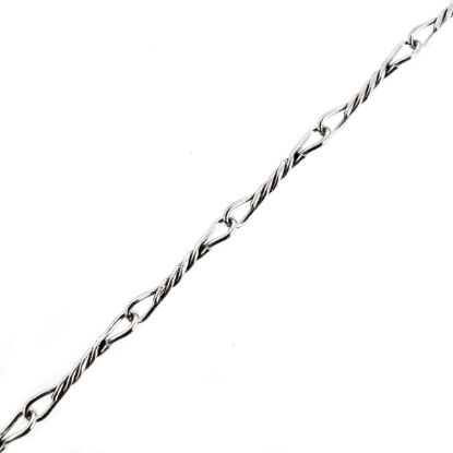 Wholesale chains, Rhodium plated Sterling Silver Fancy Twisted Chain 6.7 by 1mm, bulk chain by the foot