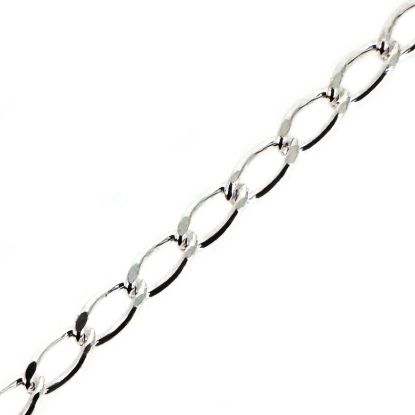 Wholesale Chain, 925 Sterling Silver 4mm Diamond Cut Curb Chain, bulk chain by the foot