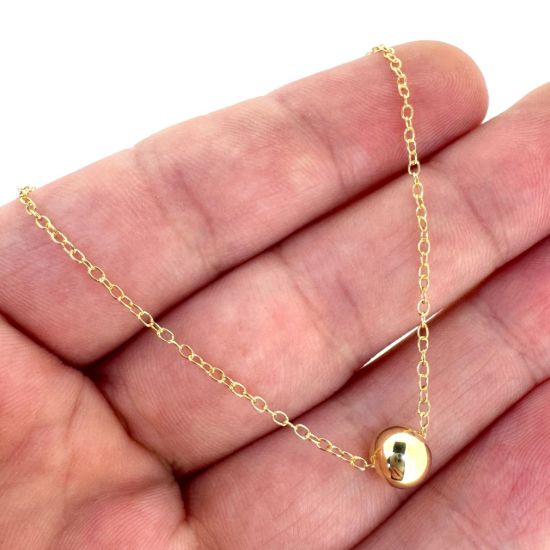 Wholesale 1/20 14K Gold Filled Floating Bead Adjustable Necklace - 16"