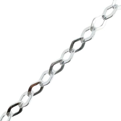 Wholesale Chains, 925 Sterling Silver 3mm Diamond Shape Flat Cable Chain, Bulk Chain by the foot
