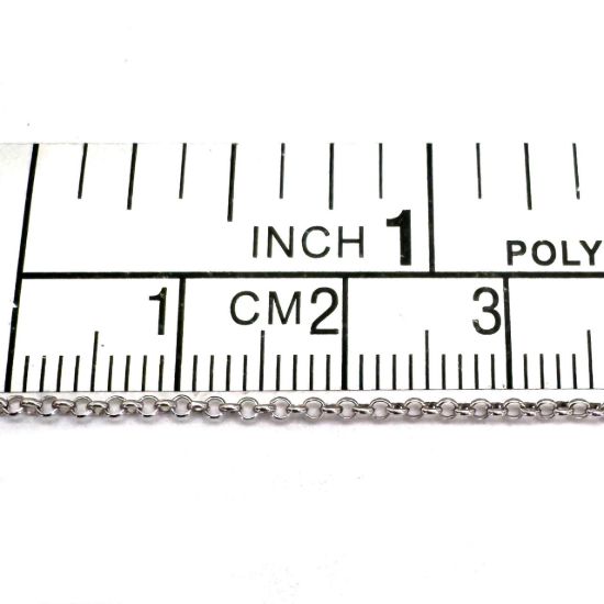 Wholesale Chain, Rhodium plated Sterling Silver 1mm Rolo Chain, Bulk Chain by the foot