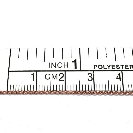 Wholesale Chain, Rose Gold plated Sterling Silver 1mm Rolo Chain, Bulk Chain by the foot