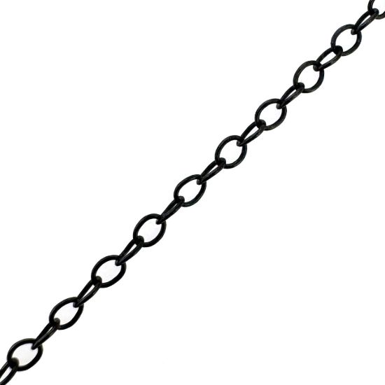 Wholesale Chain, Oxidized Sterling Silver Light Cable Chain 2 by 1.5mm Bulk Chain by the foot