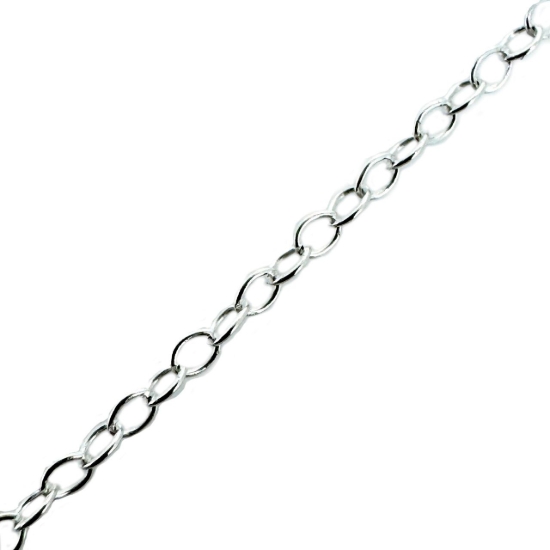 Wholesale Chain, 925 Sterling Silver Light Cable Chain 2 by 1.5mm Bulk Chain by the foot